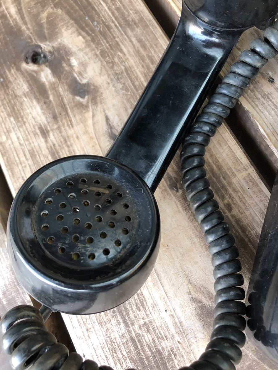 [ free shipping ] black telephone details unknown antique retro Showa era [ used ]