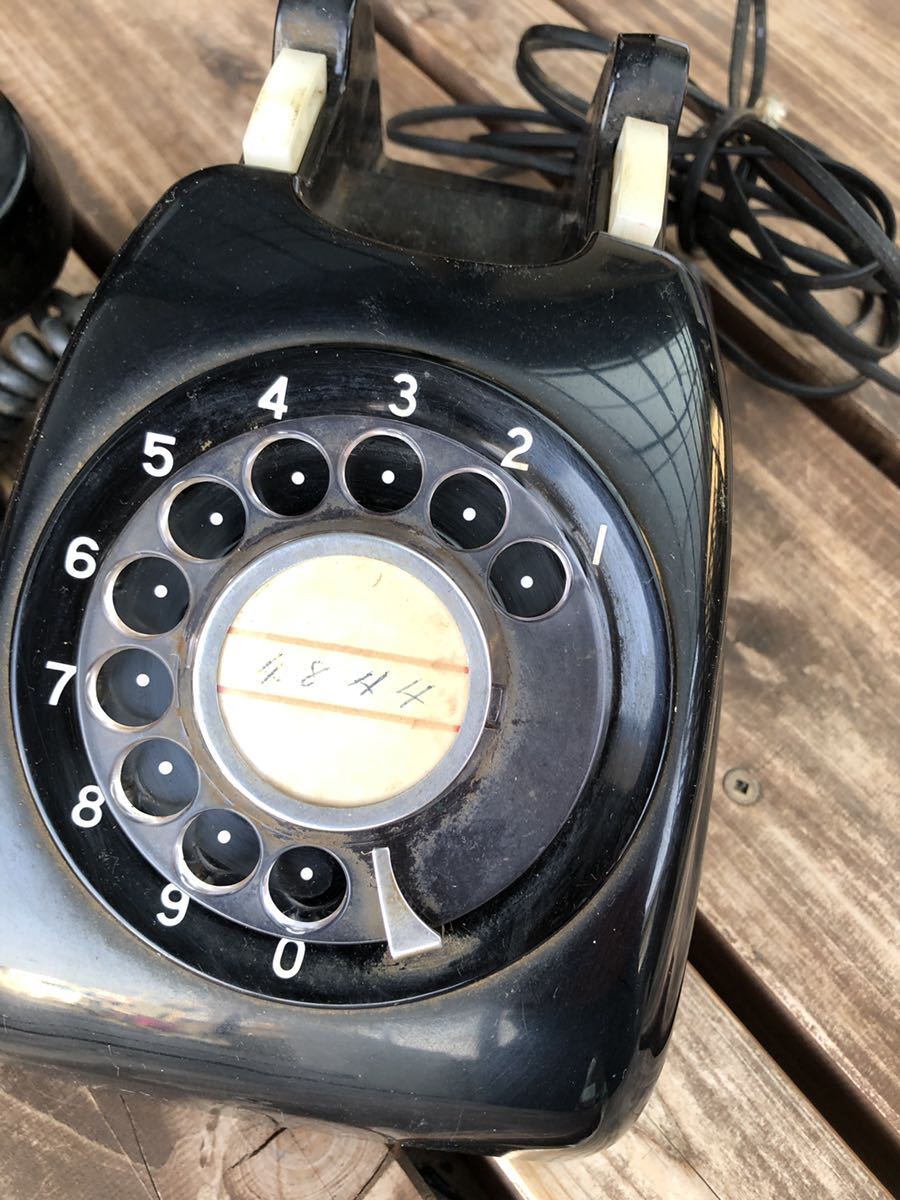 [ free shipping ] black telephone details unknown antique retro Showa era [ used ]