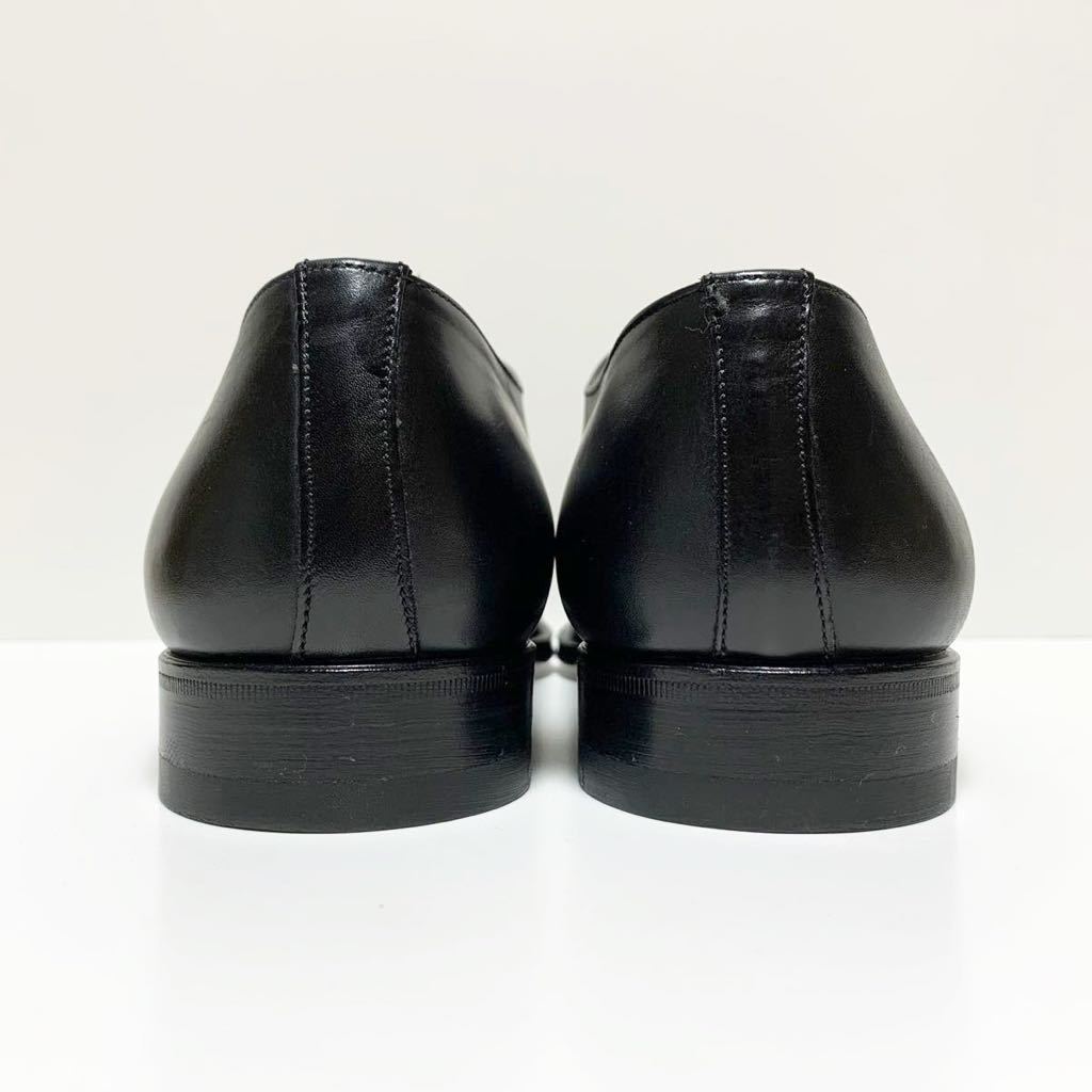 ☆良品 サントーニ Santoni スクエアトゥ モンクストラップ レザー シューズ 黒 size 6 イタリア製 革靴 クラシコイタリア