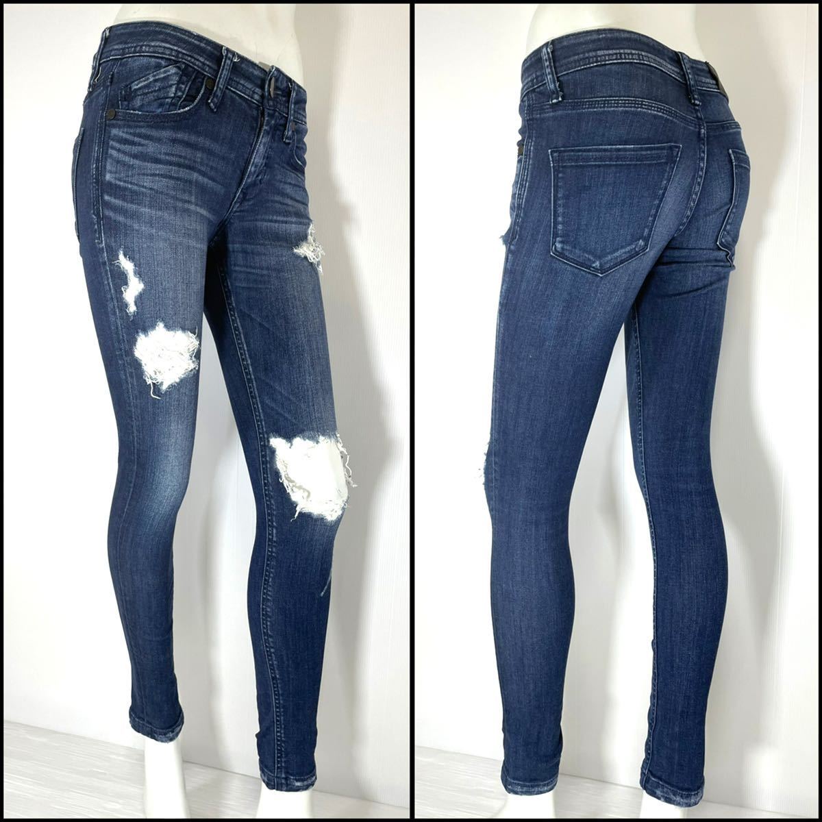 EMODA エモダ スキニー強ストレッチ ダメージ加工サイズ0 S EMODA エモダ スキニー強ストレッチ ダメージ加工サイズ0 S