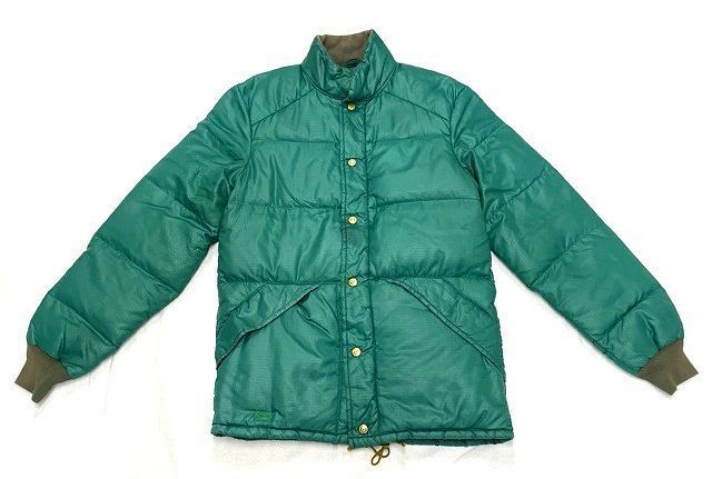 70's 米国製 黒タグ エディーバウアー Eddie Bauer ダウンジャケット リップストップ グリーン サイズS位 [l-0111]_画像1