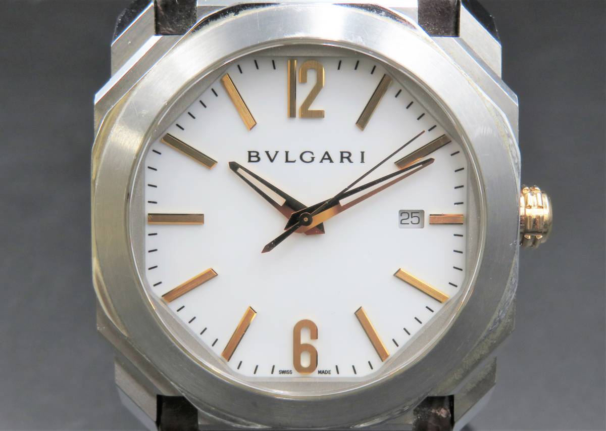 1円 稼動品 正規品 BVLGARI ブルガリ BGO41S オクト 保証書 純正ブレス 