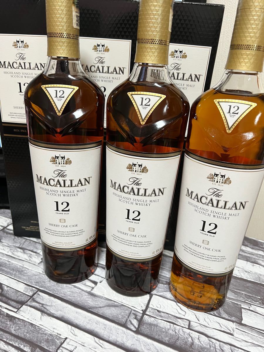 マッカラン12年 MACALLAN スコッチウィスキー カスク 3本セット