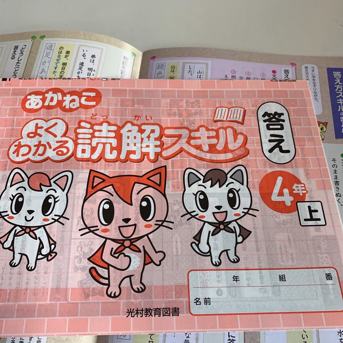 Y25.071 あかねこ読解スキル ドリル 小学4年生 上 テスト プリント 予習 復習 成績 国語 算数 理科 社会 英語 家庭科 学校教材 家庭学習_画像4