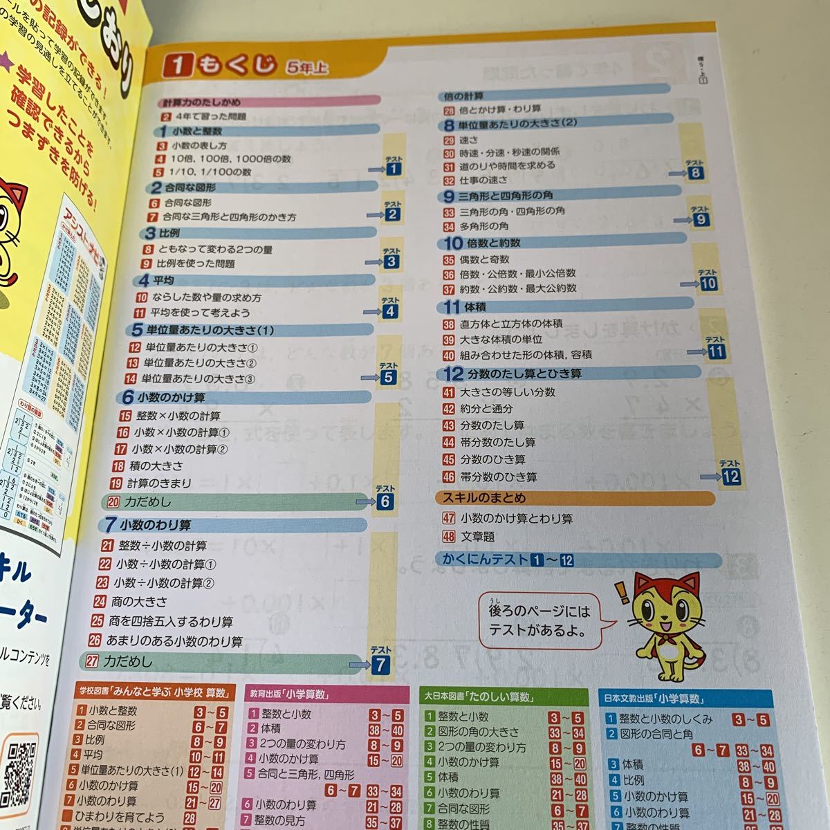 Y25.191 あかねこ 計算スキル ドリル 小学5年 上 テスト プリント 予習 復習 成績 国語 算数 理科 社会 英語 家庭科 教材 家庭学習_画像1