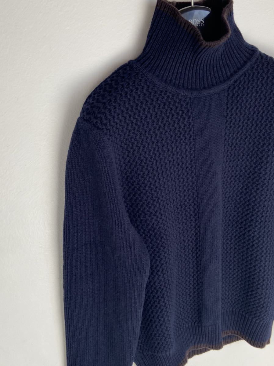 Salvatore Ferragamo フェラガモ 厚手 カシミヤウール 紺色 ニット セーター 5