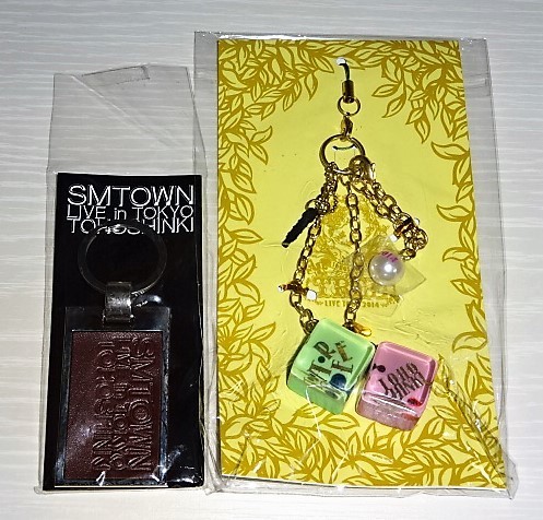 東方神起 グッズ 2個セット ライブツアー 2014 ストラップキーホルダー TREE & SMTOWN LIVE in TOKYO 未開封 ★の画像1