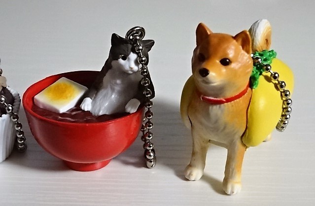 いぬぱん ねこぱん 犬 猫 グッズ 5個セット フィギュアキーホルダー 柴犬 トイプードル など ★_画像3