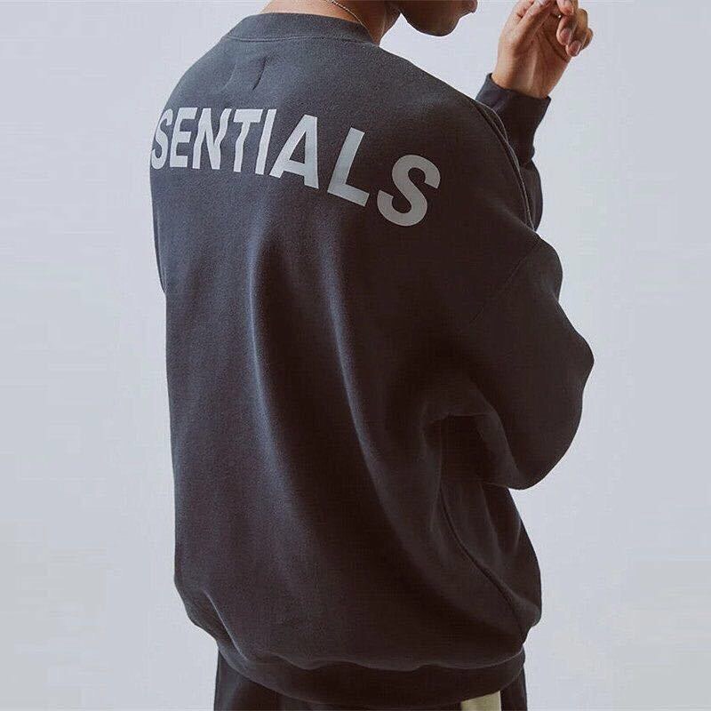 新品♪FOG ESSENTIALS エッセンシャルズ バックロゴスウェット ブラック M☆リフレクター反射ロゴトレーナーLOGO SWEAT Fear  of God2022SS