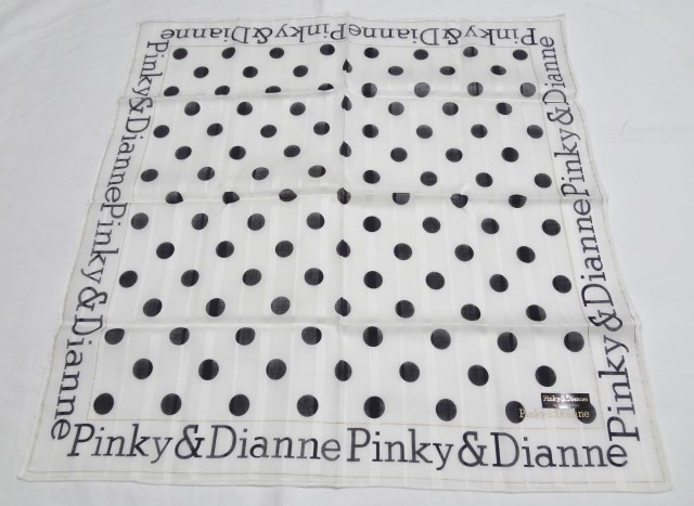■未使用 ピンキー&ダイアン ハンカチ 白 水玉 ドット Pinky Dianne■