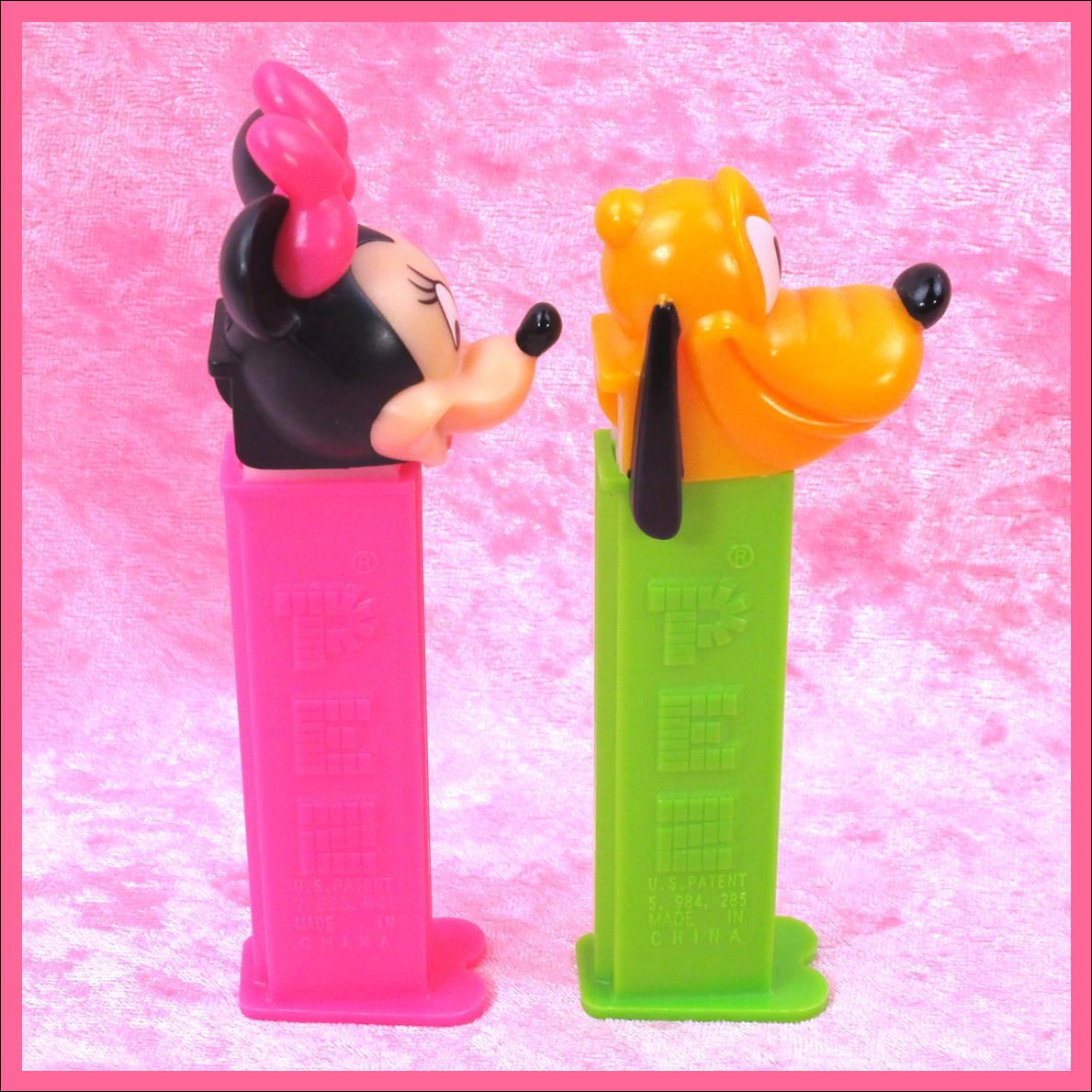  Disney PEZpetsu* candy - inserting Minnie Mouse ( pink )+ Pluto ( green )2 point set beautiful goods 