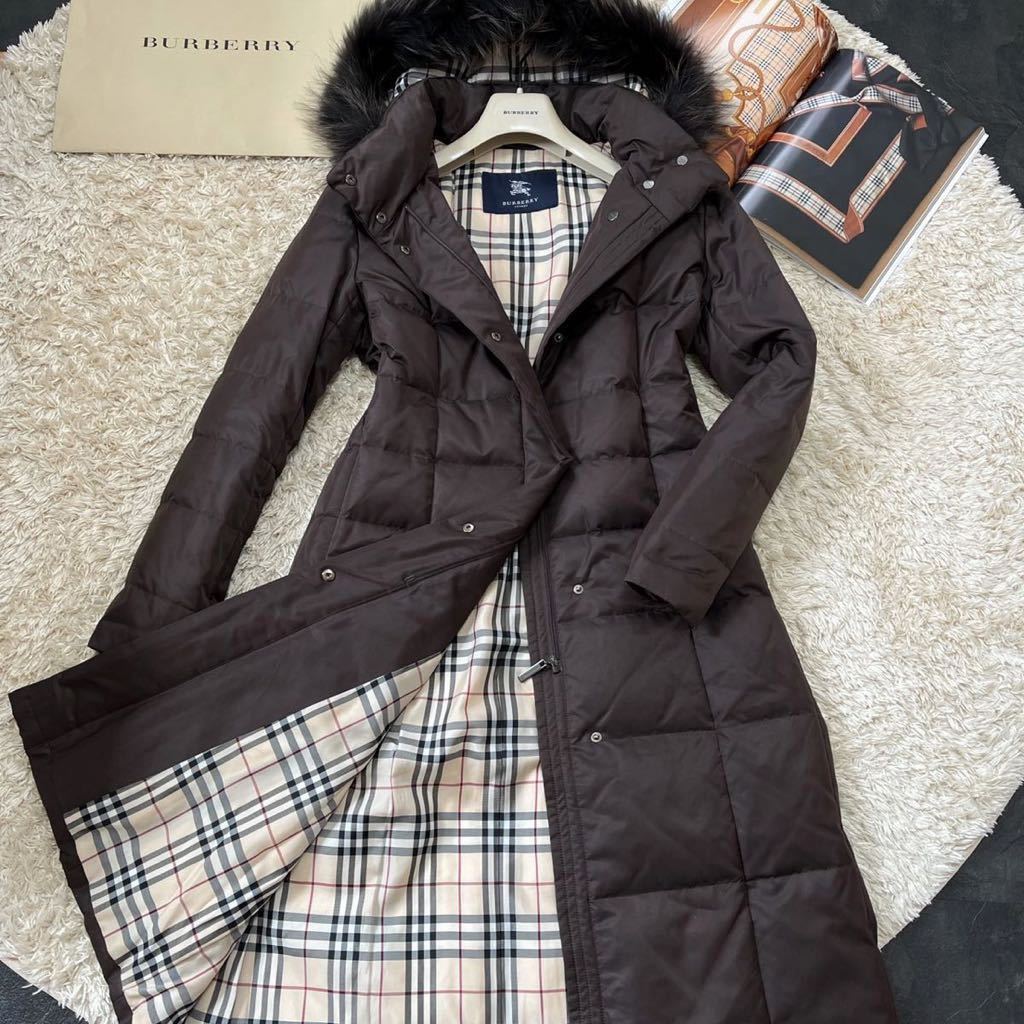 極暖20万超☆超美品BURBERRY LONDON 【高級リアルファー使用!!】○肉厚