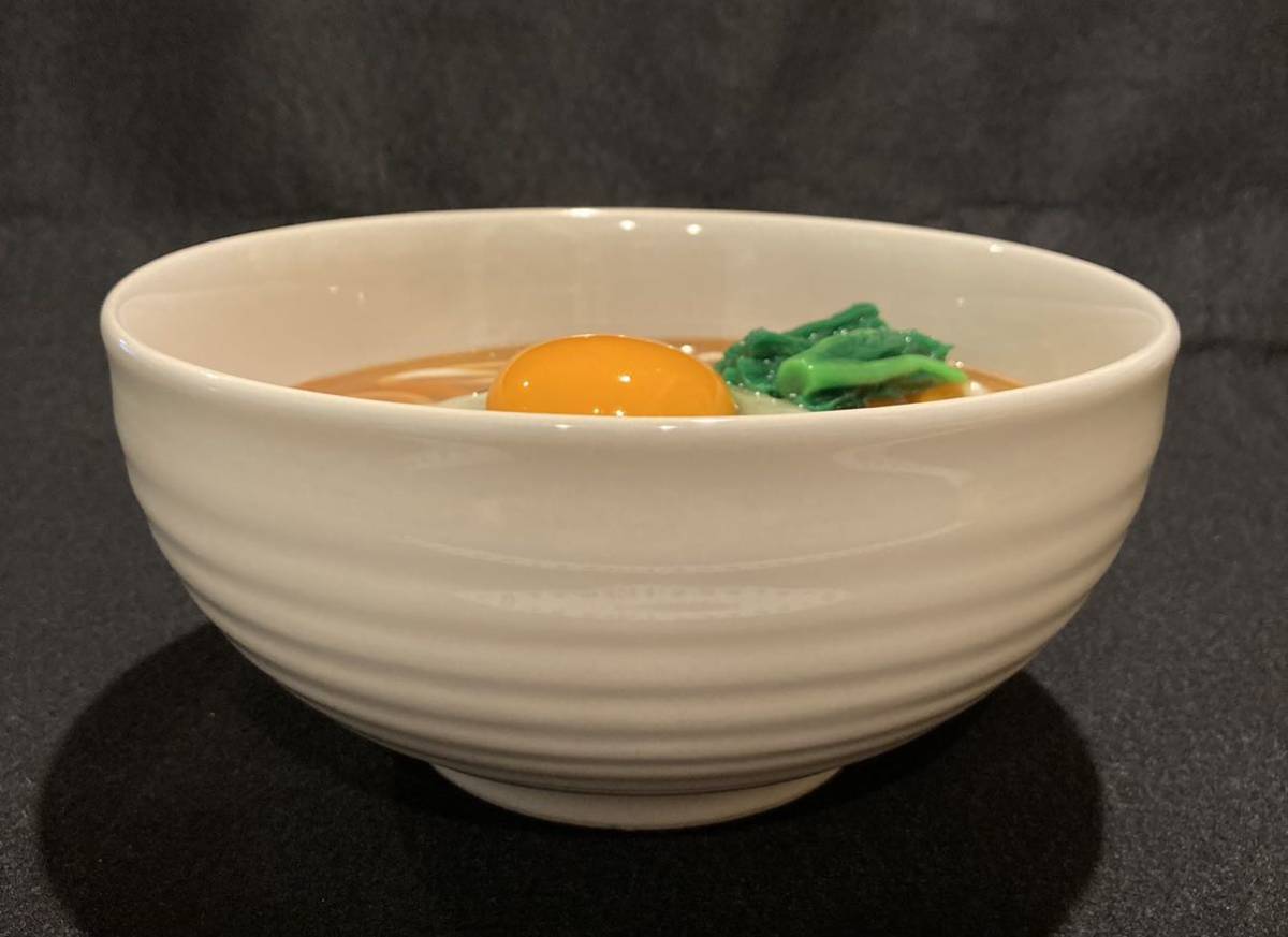 月見うどん　food replica udon topped with a raw egg_画像3