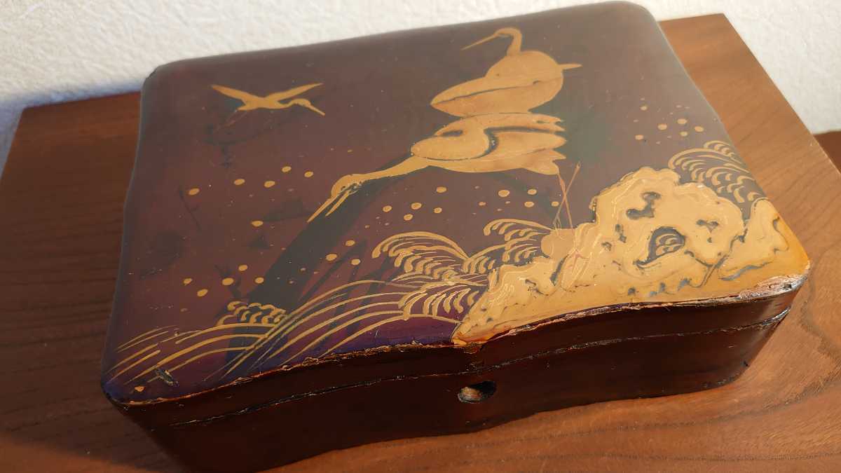 最大87%OFFクーポン 輪島塗 金蒔絵 蒔絵 硯箱 アンティーク輪島塗 1客