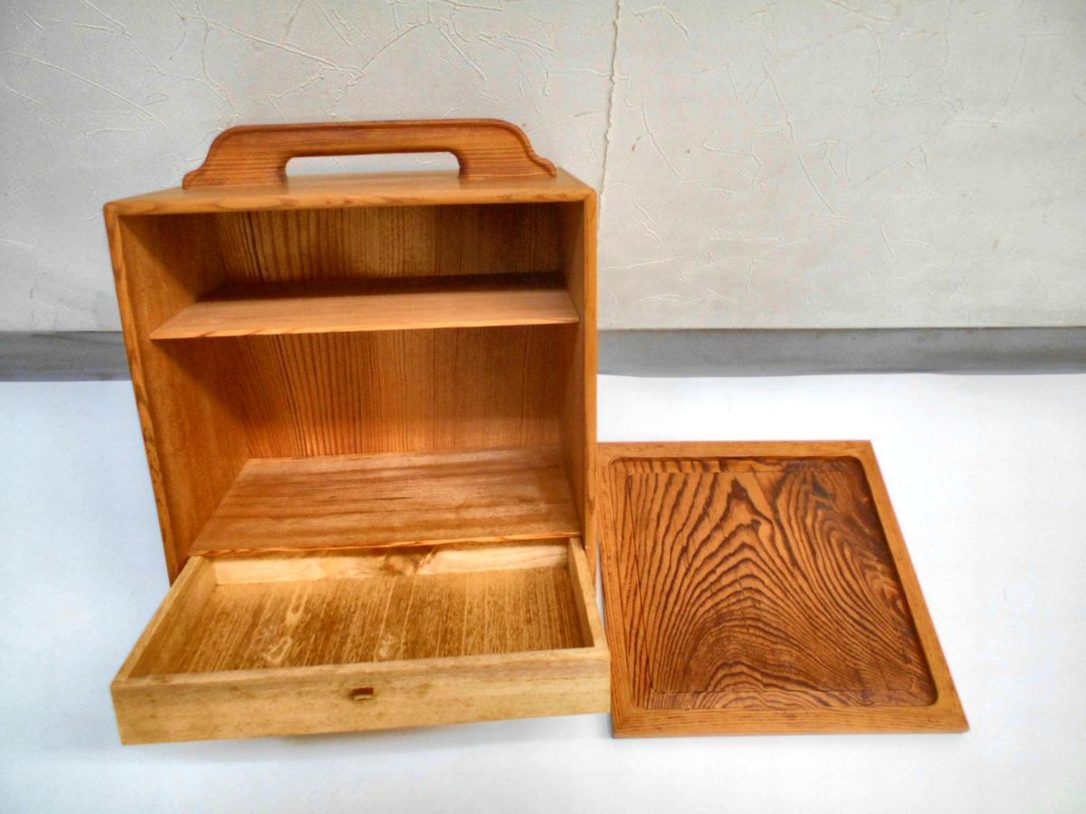 【着後レビューで 送料無料】 煎茶道具 美品 煎茶箱 屋久島杉材 早苗318 茶道具 越前 茶席道具 木工、竹工芸