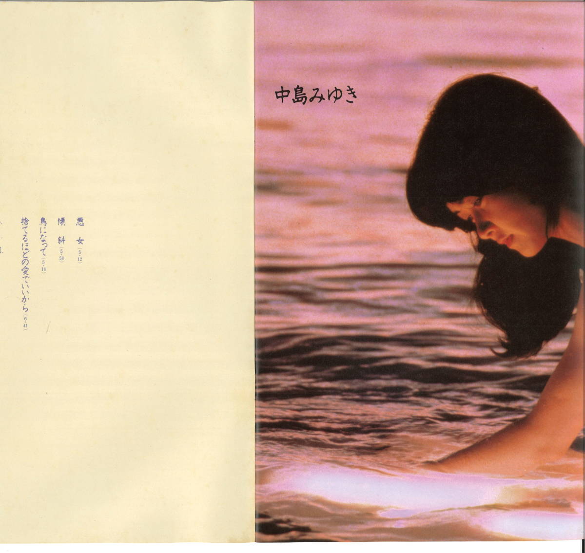 中島みゆき Miyuki Nakajima / 寒水魚 / C28A0208V (LP0440) ブックレット_画像4