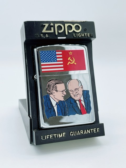 美品】 ZIPPO ジッポー 1990年製 アメリカ ソ連 米ソ首脳会議 ブッシュ