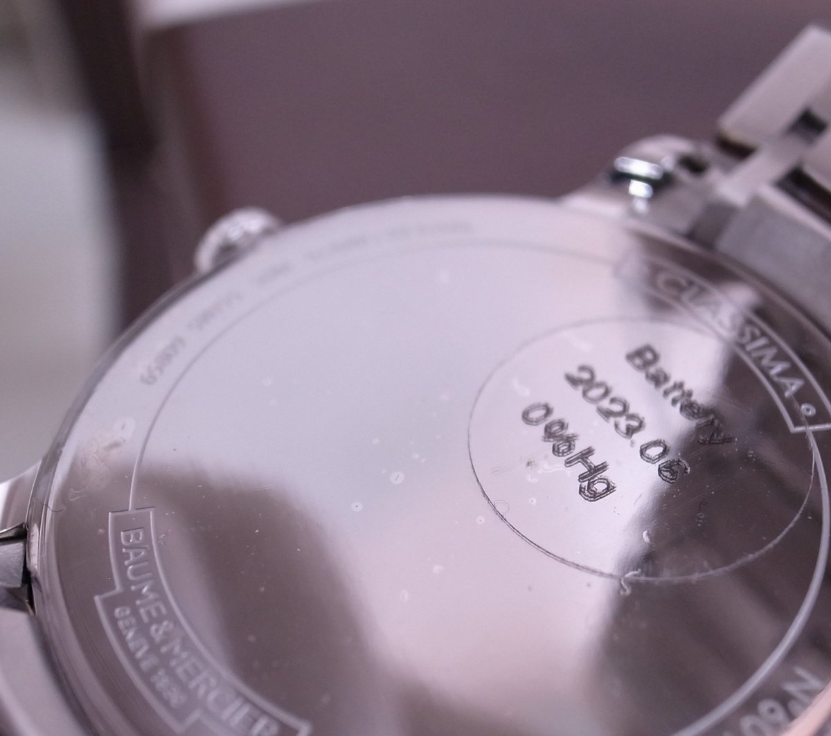 T3274 【本物保証】 Baume & Mercier ボーム＆メルシェ クラシマ M0A10354 デイト クォーツ メンズ腕時計_画像4