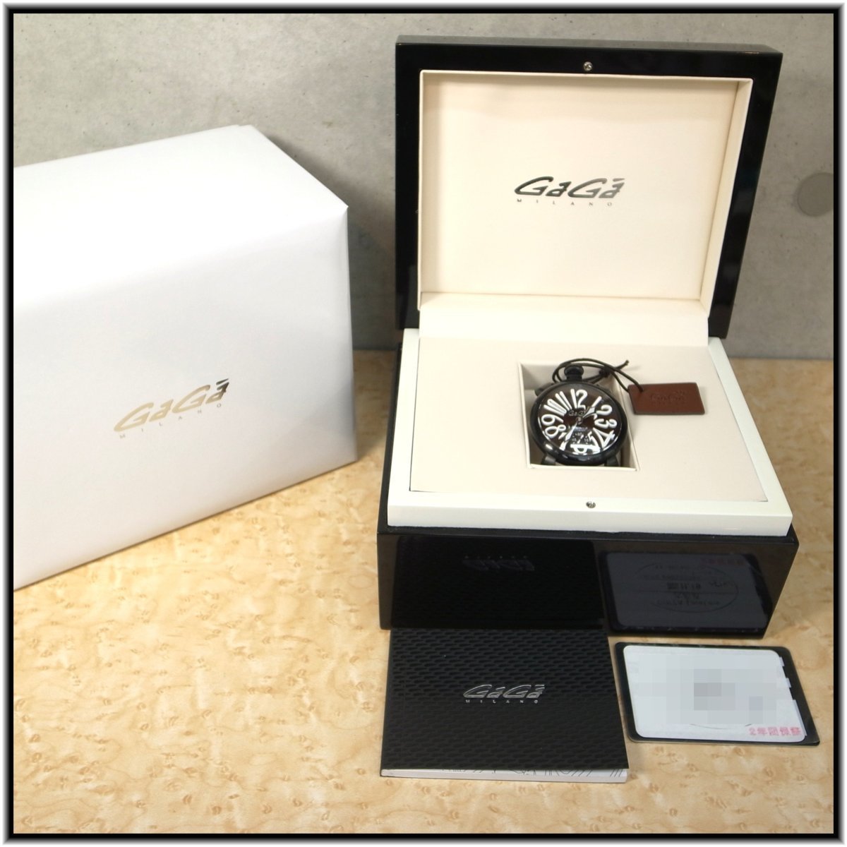 T6354【本物保証】GAGA MILANO ガガ ミラノ MANUALE 48MM 腕時計 スイス製 ガガ ミラノ 手巻き ブラウン Ref 5012