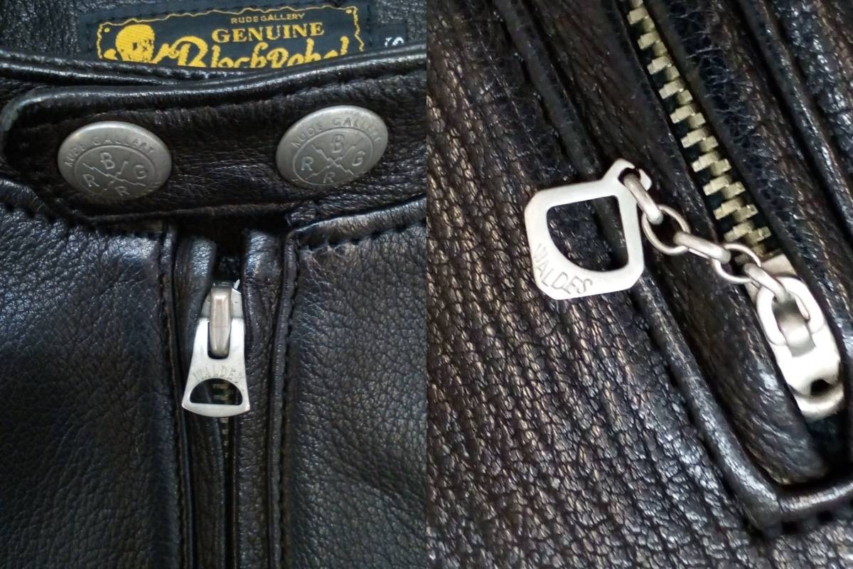 131-KM1313-120: RUDE GALLERY BLACK REBEL ARROW シングルライダース