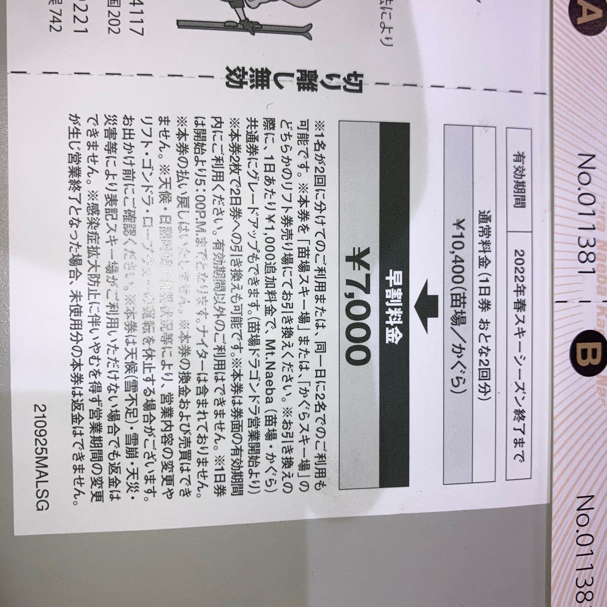 苗場・かぐらスキー場エリア1日券 2回券 www.lram-fgr.ma