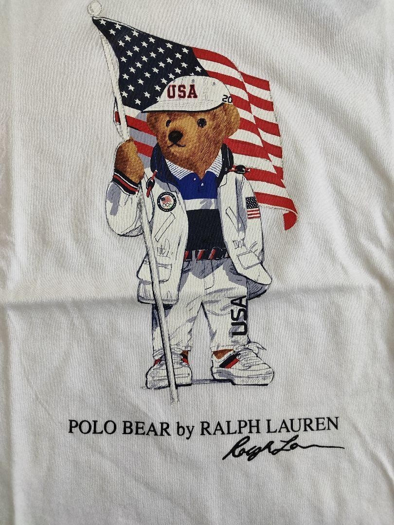 新品 ラルフローレン ポロベア Tシャツ 白 オリンピック 星条旗 新品 ラルフローレン ポロベア Tシャツ 白 オリンピック 星条旗