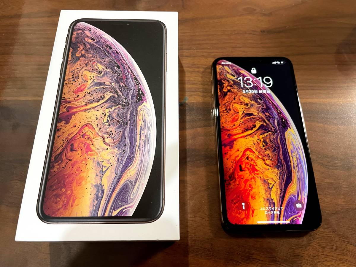 ★美品・傷なし★ iPhone XS MAX 512GB SIMフリー ゴールド Gold iOS 15.0.2