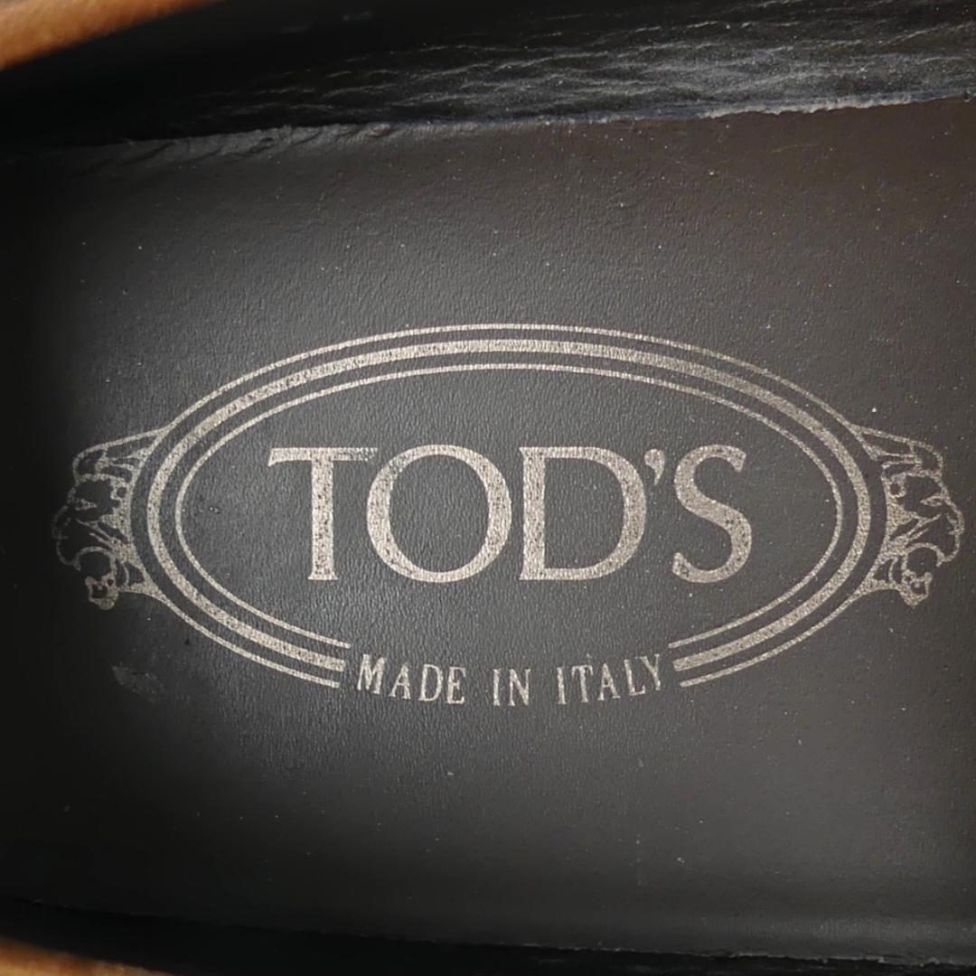 即決★イタリア製 TOD’S★26.5cm レザードライビングシューズ カーシュー トッズ メンズ 8.5 茶 キャメル 本革 ローファー モカシン_画像8