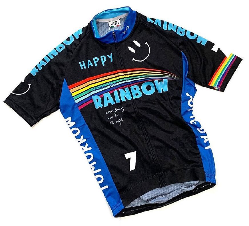未使用】7ita セブンイタリア◇ジャージ◇Rainbow ブラック◇メンズ M