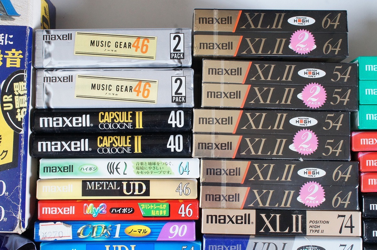 大量１３５本まとめ 未使用カセットテープ MAXELL マクセルのみ ノーマル ハイポジ NOMARU HIGH TYPE 点 巻 個 デッドストック1 