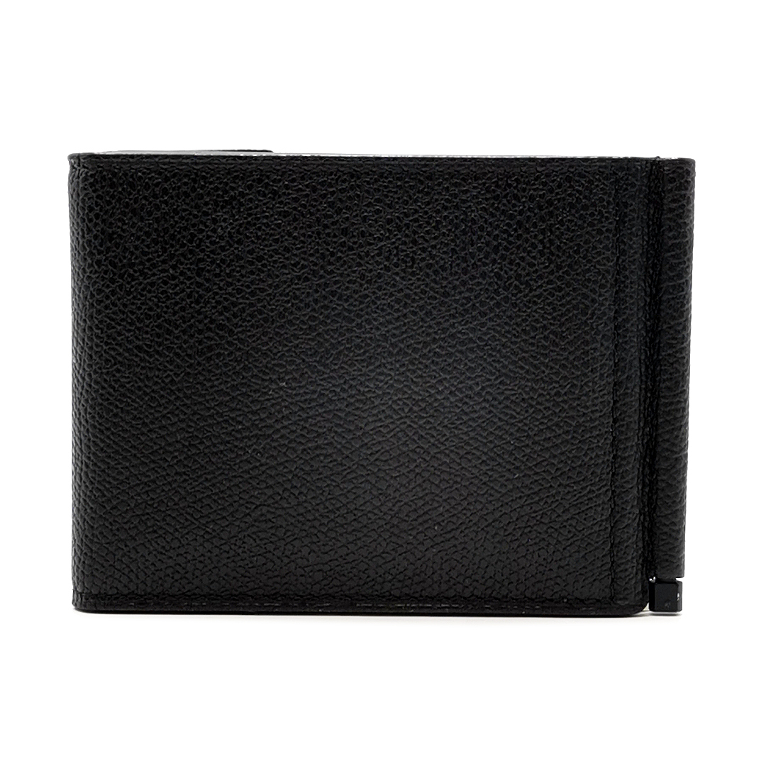  free shipping super-beauty goods varek -stroke la purse folding in half card-case money clip V0L69-028-000N-RL grip GLIP leather original leather black series men's 