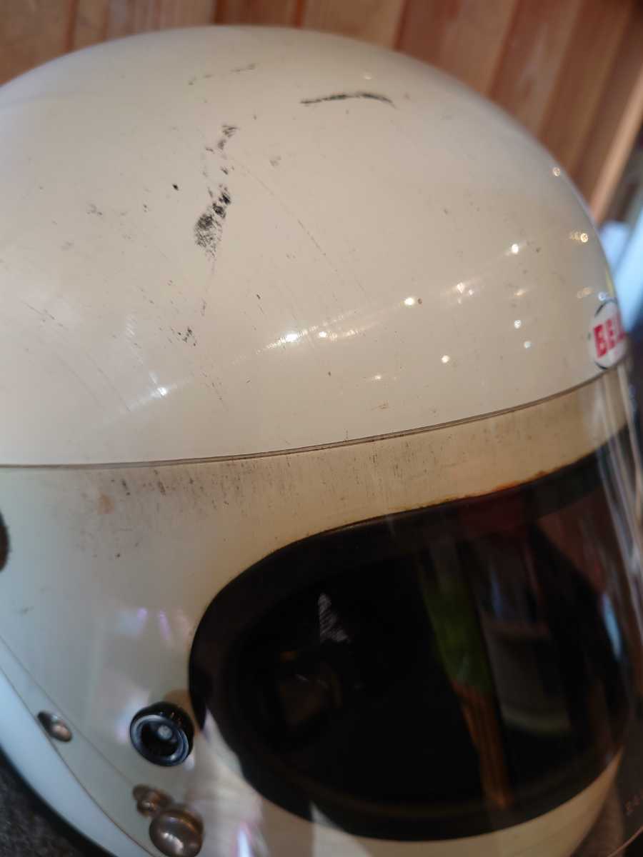 リペア済 当時物 BELL STARⅡ ６ 7/8 フルフェイス ヘルメット ホワイト 白 ベル 族ヘル ビンテージ　# SHOEI アライ　# Z1 Z2 FX CB400F _画像8