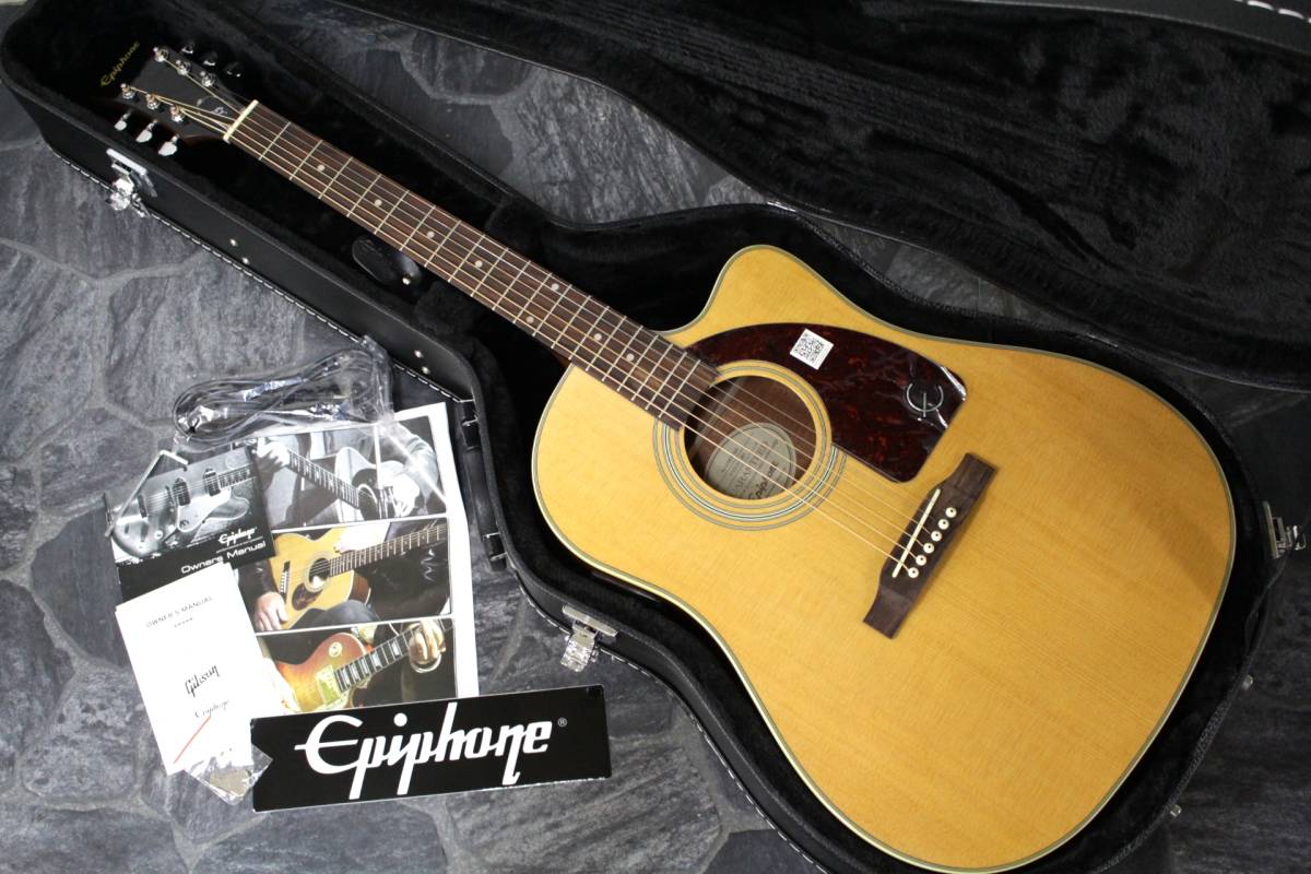 引取大歓迎◇程度良EpiphoneエピフォンAJ-210CE NAエレアコ