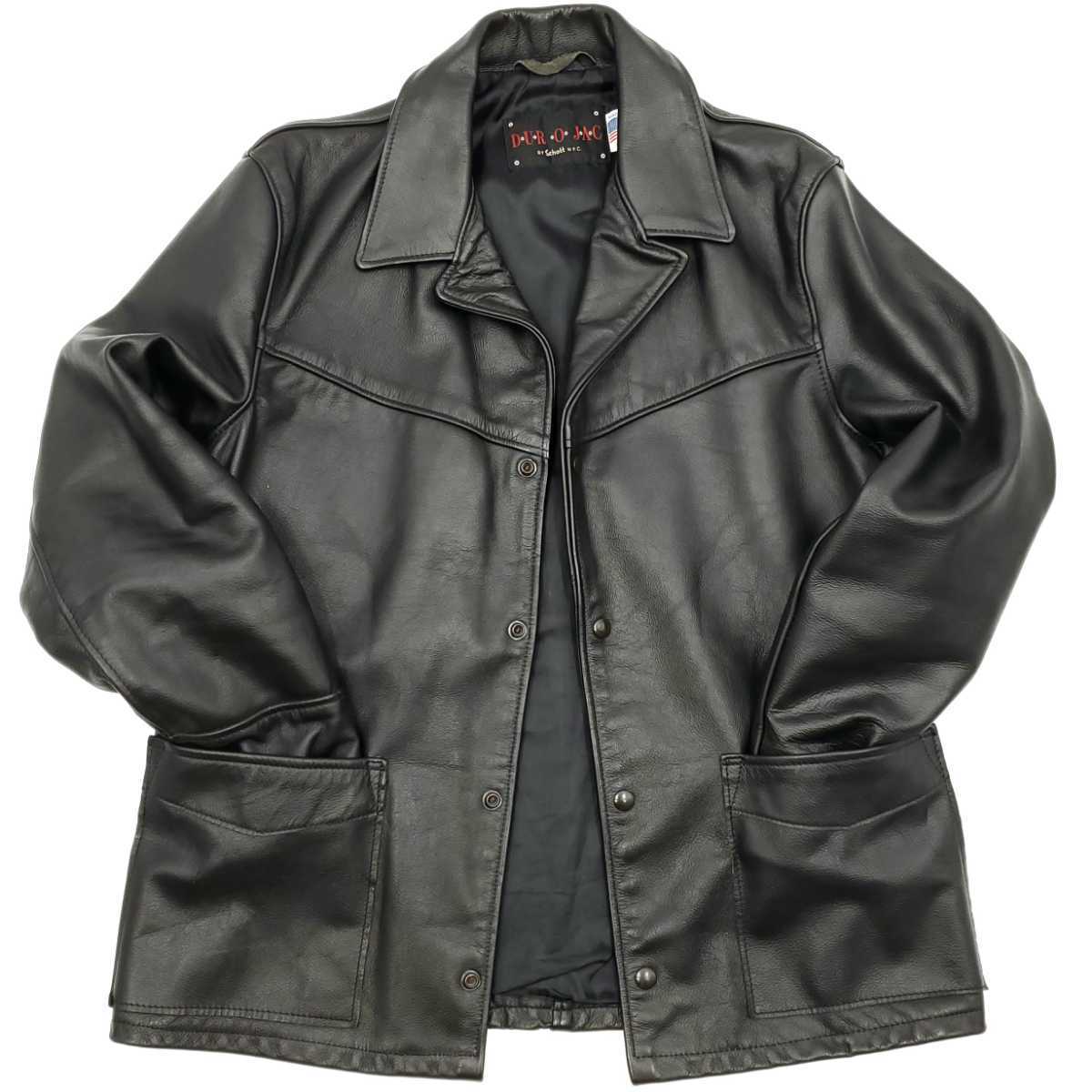 希少ビッグサイズ42 Schott USA製レザージャケット黒メンズXL本 希少ビッグサイズ42 Schott USA製レザージャケット黒メンズXL本