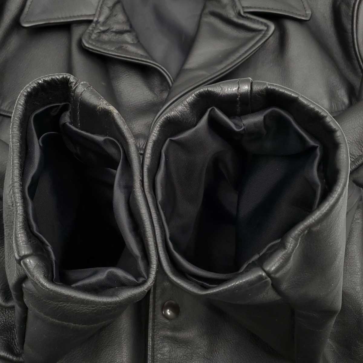 希少ビッグサイズ42 Schott USA製レザージャケット黒メンズXL本 希少ビッグサイズ42 Schott USA製レザージャケット黒メンズXL本