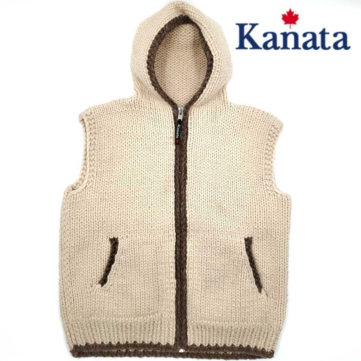 全品送料0円 希少無地フード付◇Kanata◇カナダ製カウチンセーター