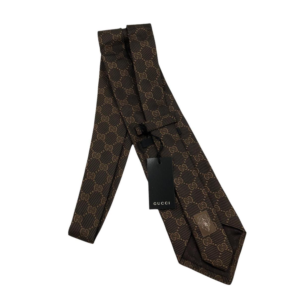 ◯GUCCI グッチ GG柄 シルク100% ブラウン系 ネクタイ(ネクタイ)|売買 ◯GUCCI グッチ GG柄 シルク100% ブラウン系 ネクタイ(ネクタイ)|売買