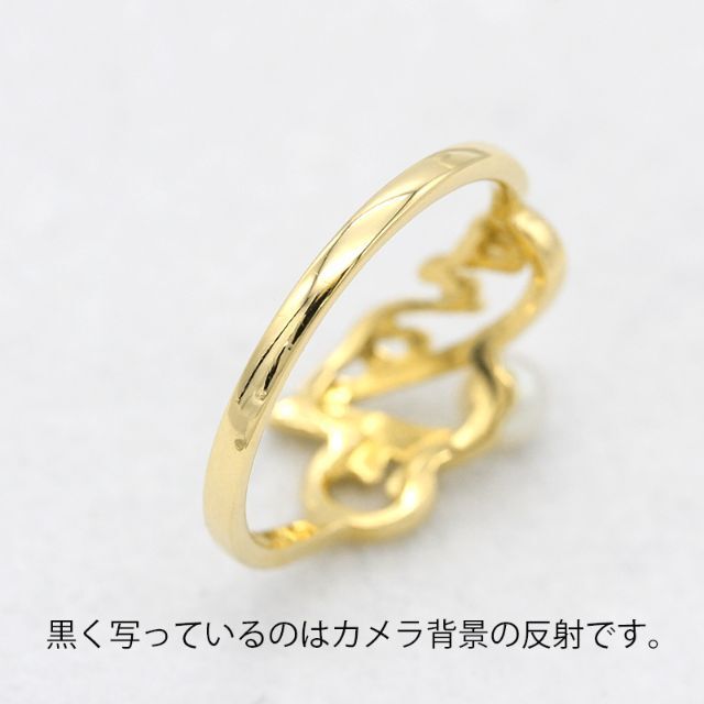 美品 ミキモト パール イエローゴールド デザインリング 指輪 U02752