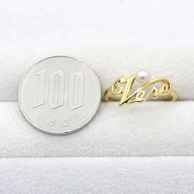 美品 ミキモト パール イエローゴールド デザインリング 指輪 U02752