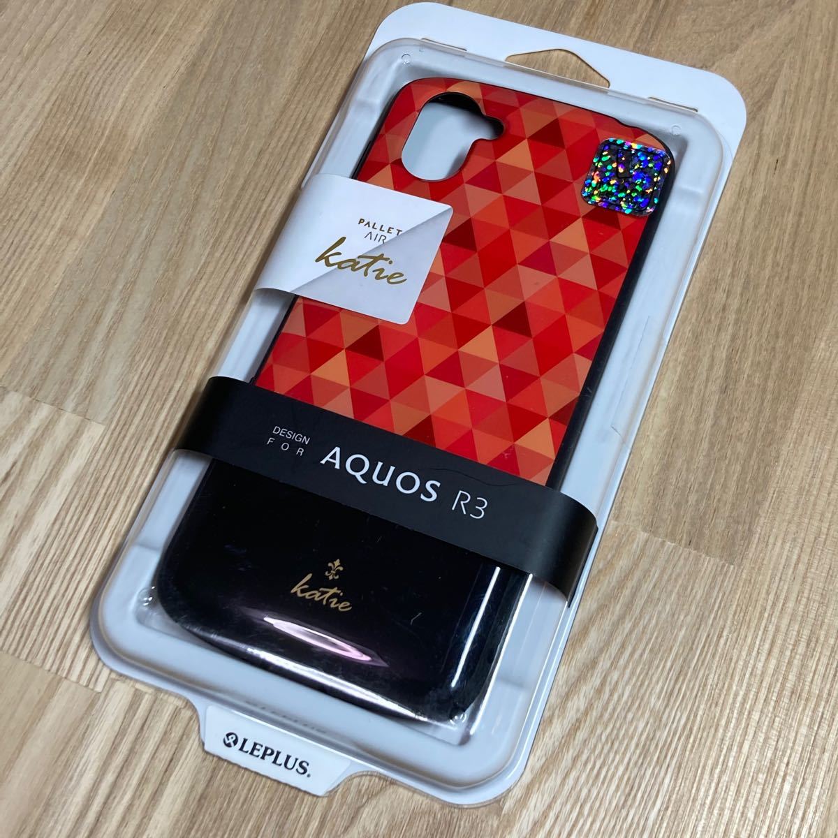 AQUOS R3 耐衝撃 ケース PALLET AIR モザイクレッド