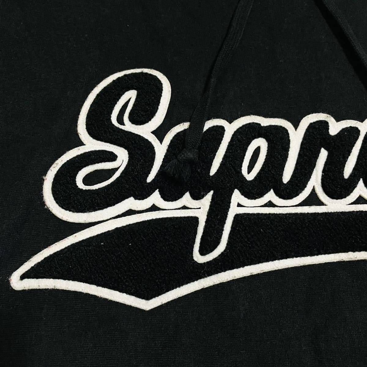 Supreme Chenille Script Logo Hooded Sweatshirt Black White S 15aw 黒 白 シェニール スクリプトロゴ 胸ロゴ ジャスティンビーバー着用_画像4
