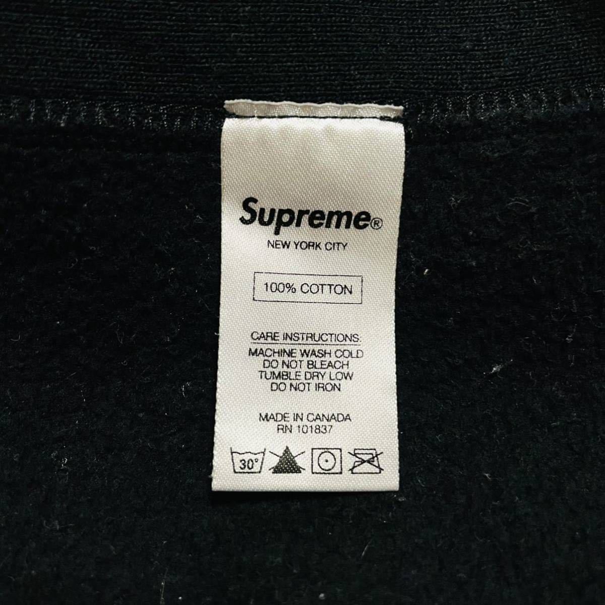 Supreme Chenille Script Logo Hooded Sweatshirt Black White S 15aw 黒 白 シェニール スクリプトロゴ 胸ロゴ ジャスティンビーバー着用_画像9