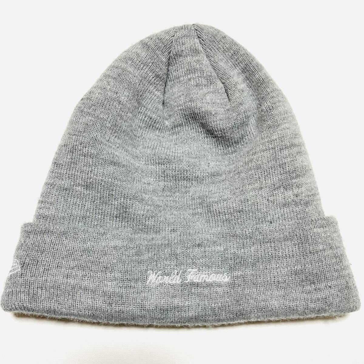 Supreme New Era Bandana Box Logo Beanie Heather Grey Blue 19aw ニューエラ バンダナ ペイズリー ボックスロゴ ニット キャップ コラボ_画像2