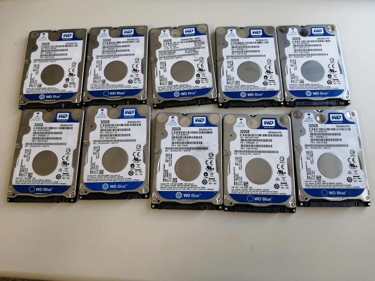 WD  HDD  2.5インチ  320GB    10点セット