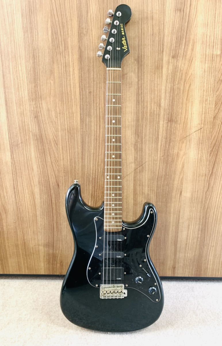 Vester Maniac ブラックエレキギター Yahoo!オークション - 1円〜 Vester MANIAC ヴェスター