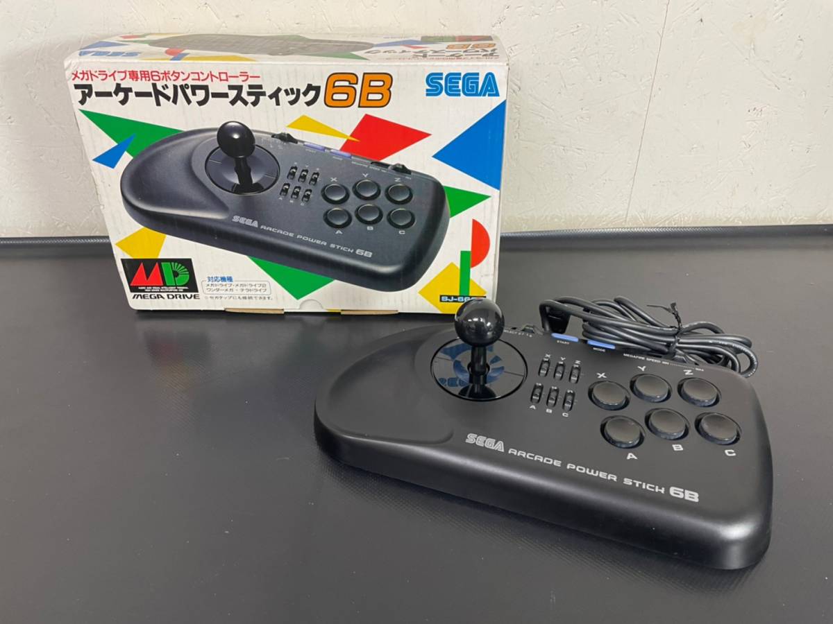 R4-3-T96 SEGA メガドライブ アーケードパワースティック ARCADE POWER STICK 6B SJ-6600 動作未確認_画像1