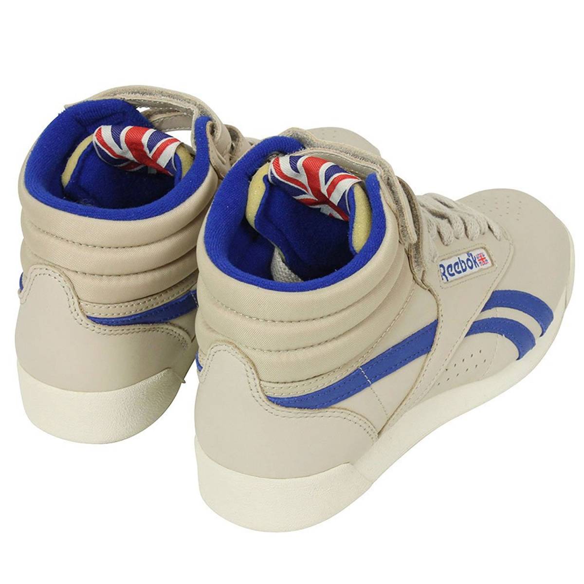 リーボック フリースタイル ハイ ヴィンテージ 22.5cm ベージュ/ブルー Reebok FREESTYLE HI VINTAGE INSP L ユニオンジャック_画像5