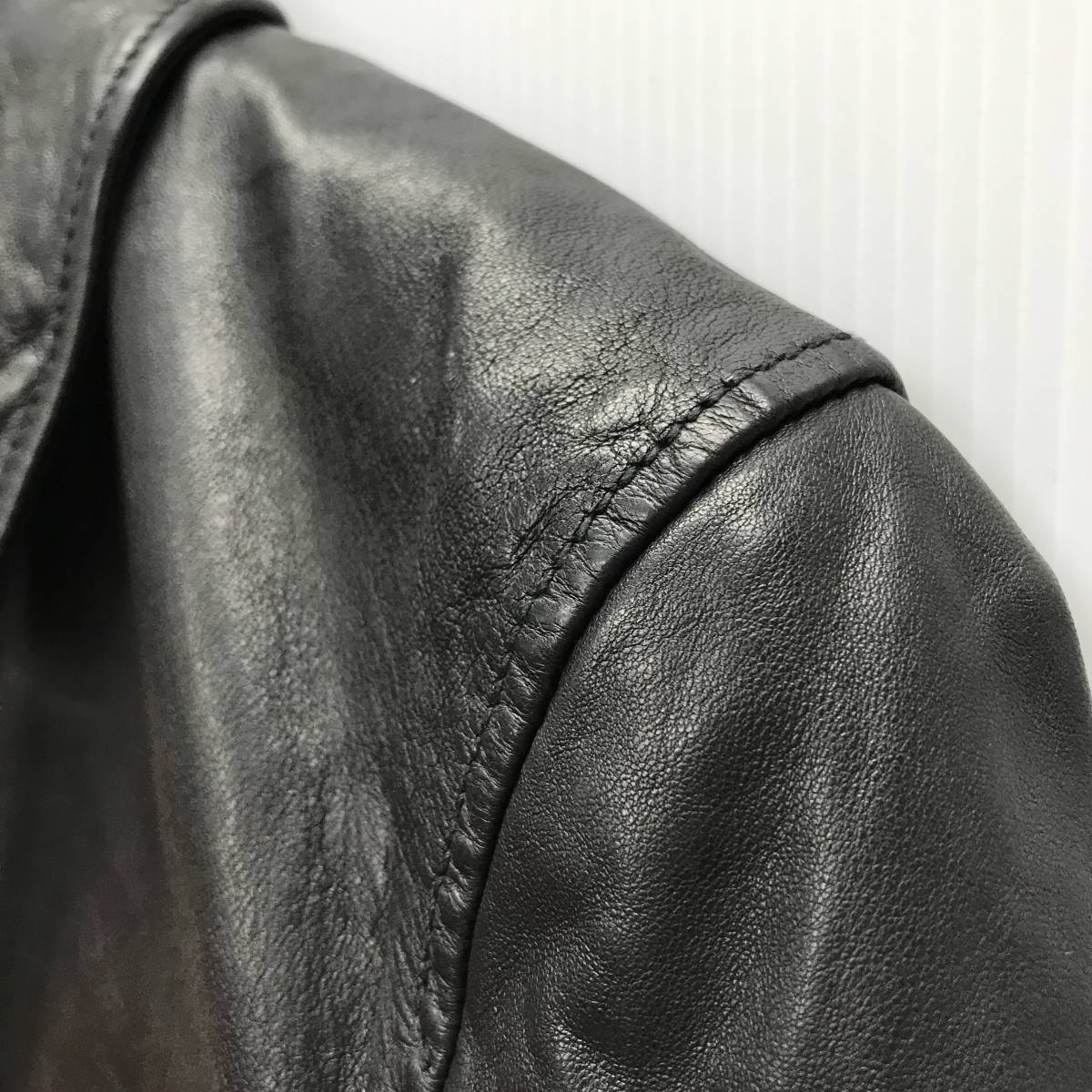 未使用品 /S/ オイルドレザー ブラック ライダースジャケット ナノ