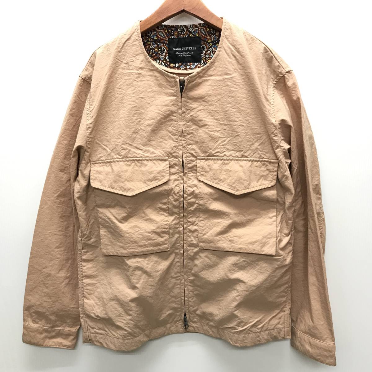 未使用品 /L/ ナイロンオックスノーカラー ZIP ブルゾン ピンク 未使用品 /L/ ナイロンオックスノーカラー ZIP ブルゾン ピンク