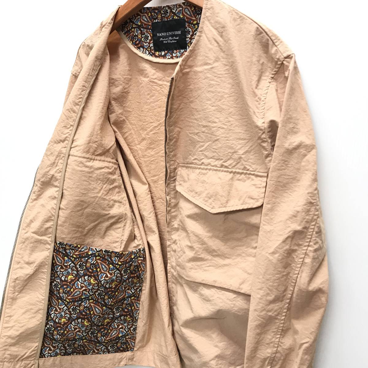 未使用品 /L/ ナイロンオックスノーカラー ZIP ブルゾン ピンク 未使用品 /L/ ナイロンオックスノーカラー ZIP ブルゾン ピンク